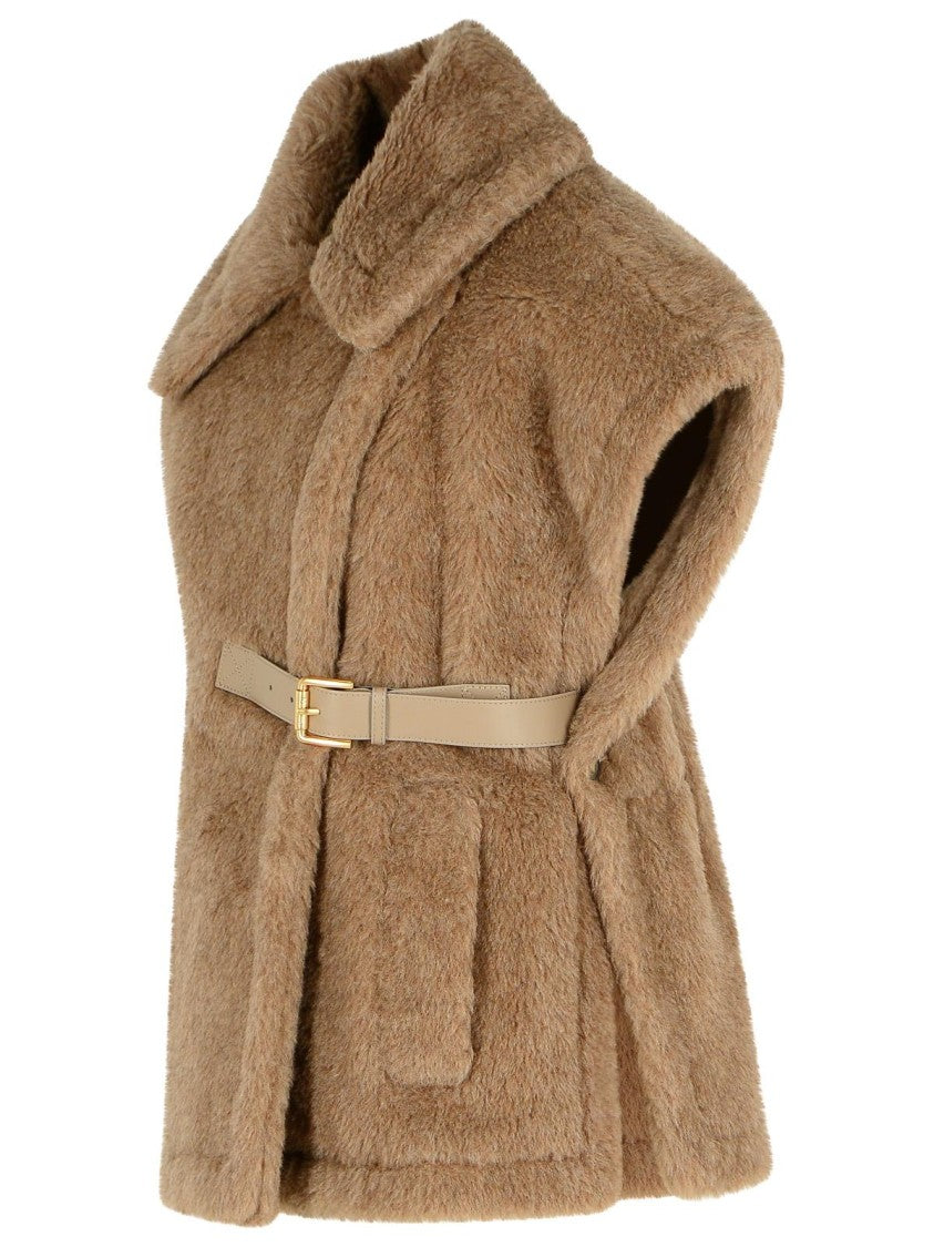 Max Mara 'Newabavo4' 'Teddy' Cape In Bronze Alpaca And Cachemire
