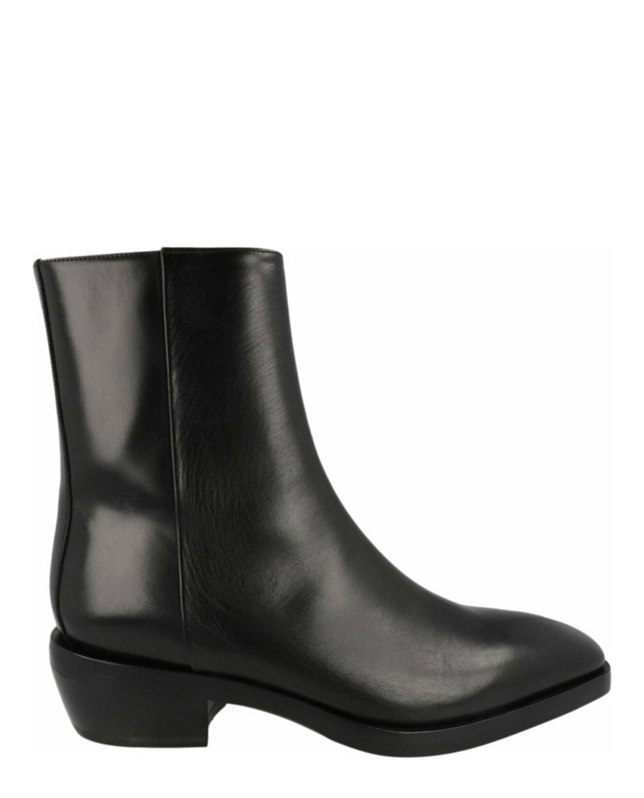 Ferragamo Fuerte Leather Ankle Boots With Silver-Tone Zipper