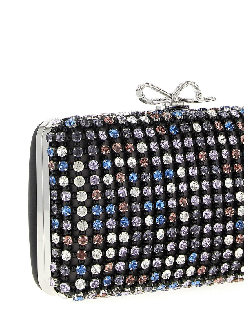 Self-Portrait 'Multi Crystal Chainmail' Clutch