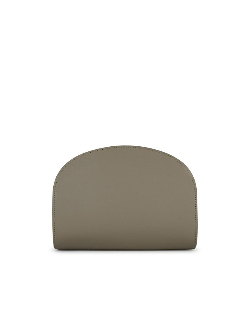 A.P.C. 'Demi Lune' Green Leather Crossbody Bag