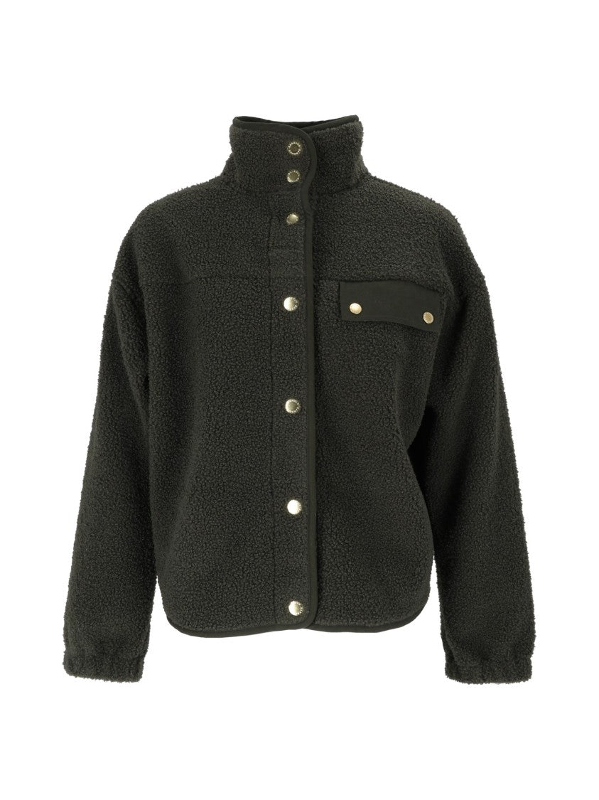 Barbour Mabel Fleece High Stand Collar Boxy Cropped Fleece Jacket