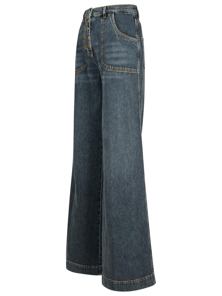 Etro Gray Cotton Jeans