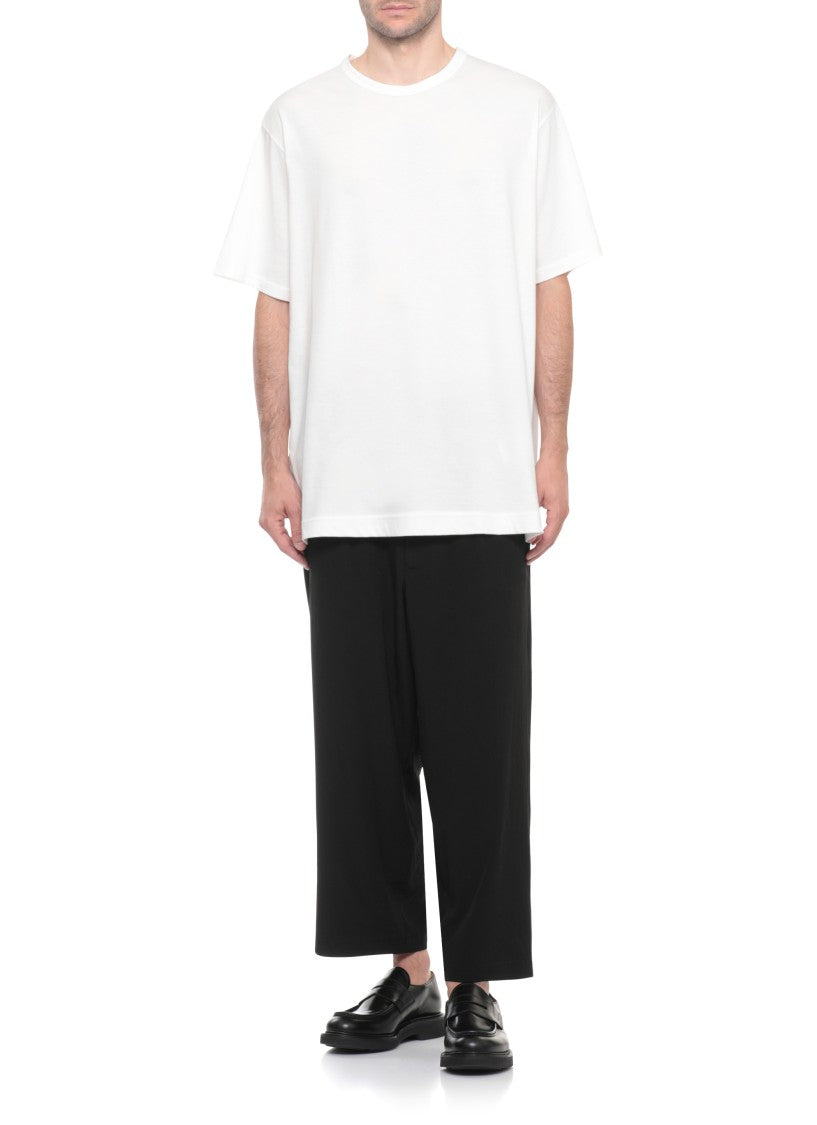 Yohji Yamamoto Cotton T-Shirt With Contrasting Graphic Print