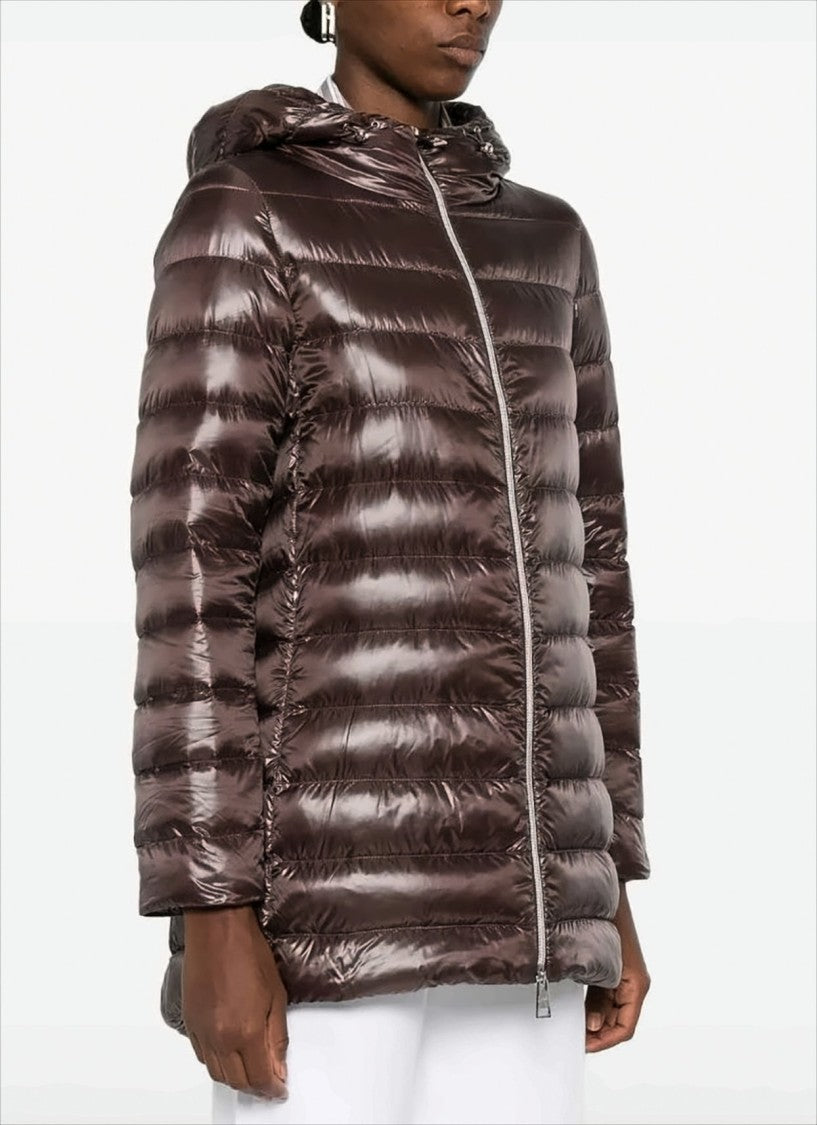 Herno Quilted Brown Ultralight Nylon Down Jacket