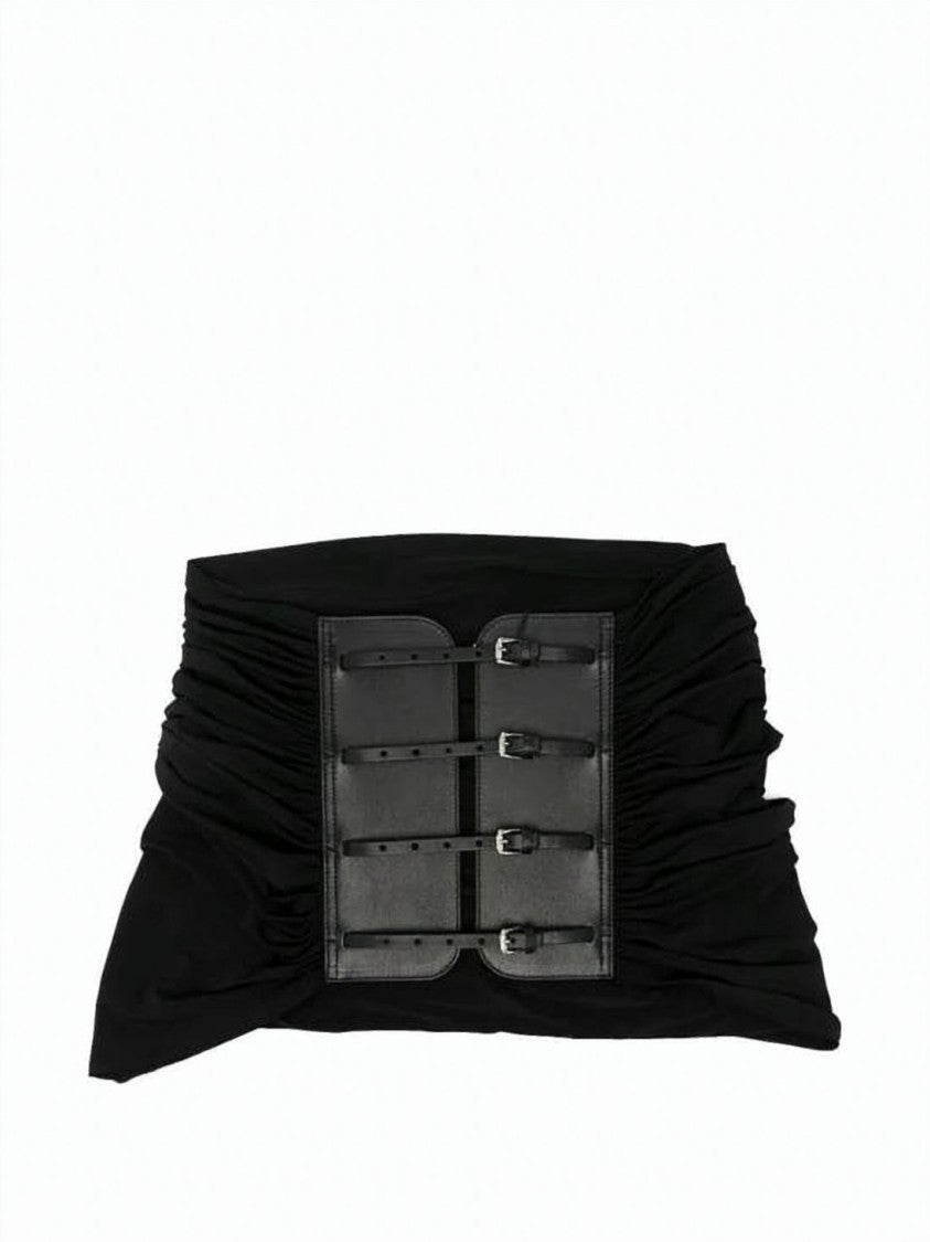 Paloma Wool Ruched Fabric Belt With Adjustable Leather Straps