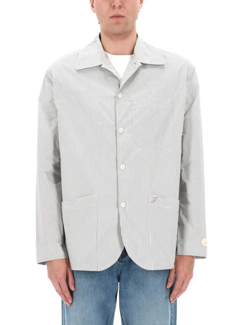 Jacquemus Neutrals La Veste Boutis Vertical Pinstripe Jacket