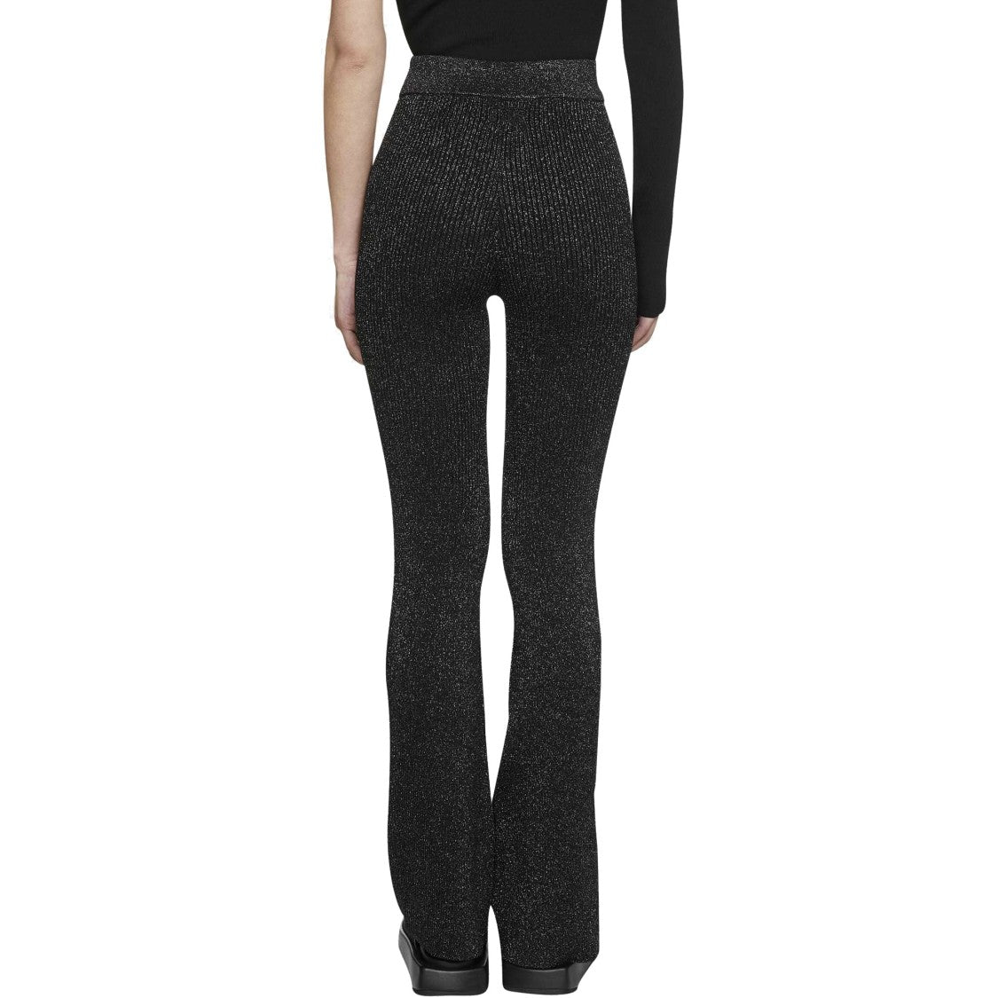 Gcds Black Viscose And Lurex Pants