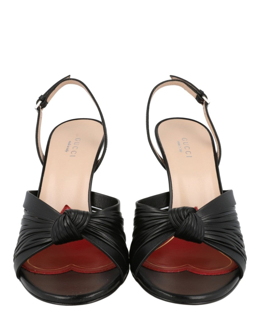 Gucci Crawford Leather Slingback Sandals