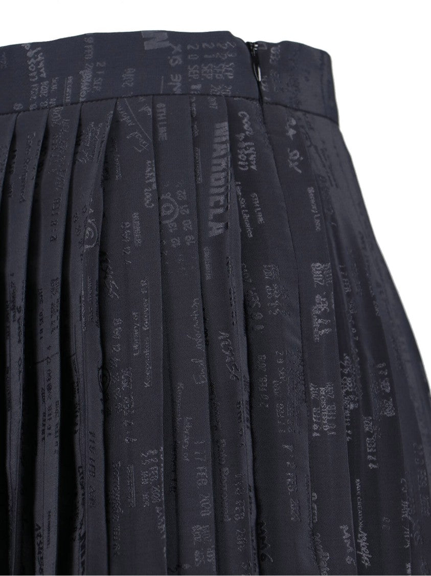 Mm6 By Maison Margiela Pleated Midi Skirt – Black