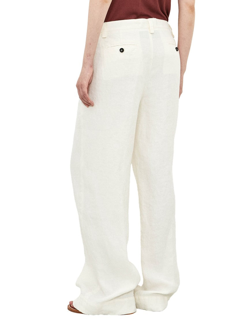 Massimo Alba Wide-Leg Herringbone Linen Trousers From Massimo Alba