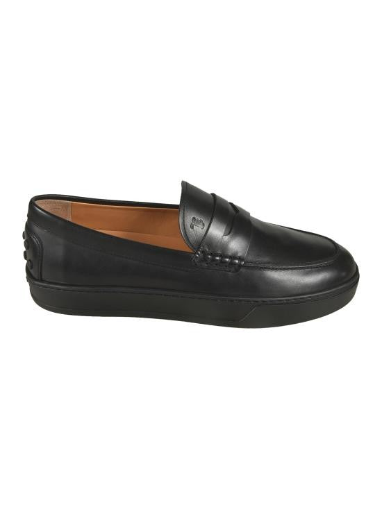 Tod's Black Calf Leather Loafers