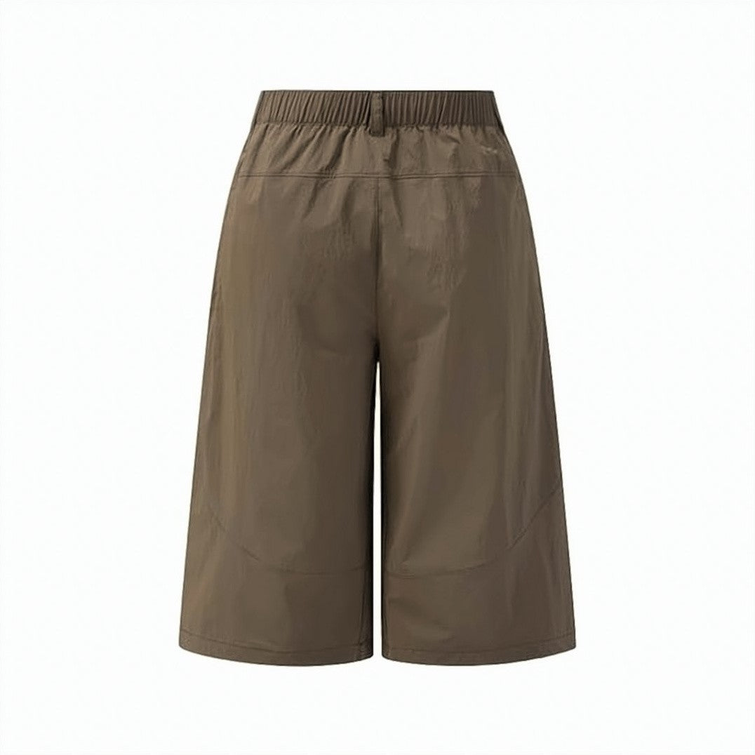 Salomon Mid-Length Brown Shorts With Relaxed Fit And Elastic Waistband