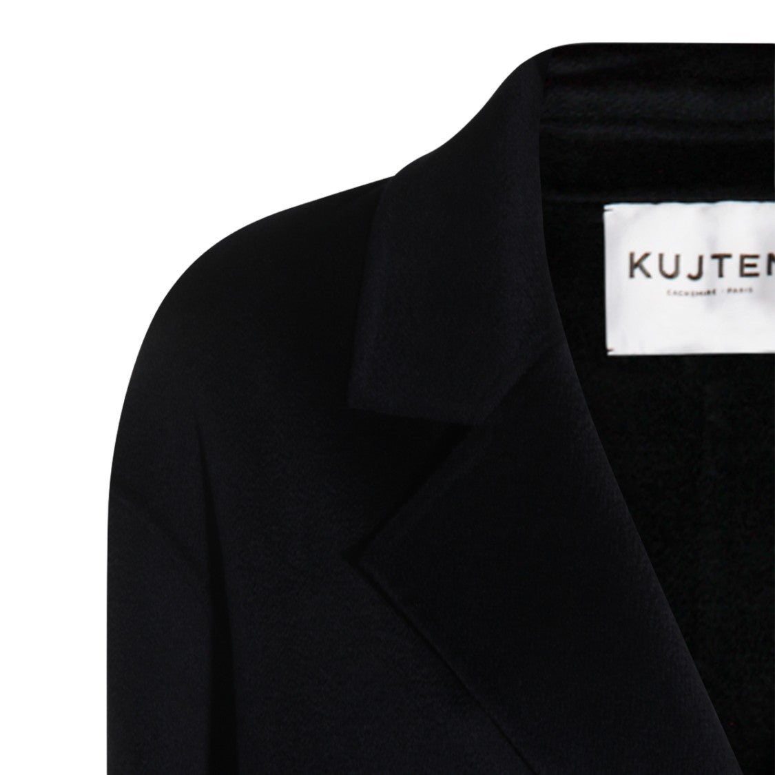 Kujiten Tailored Long Double-Breasted Coat With Notched Lapel