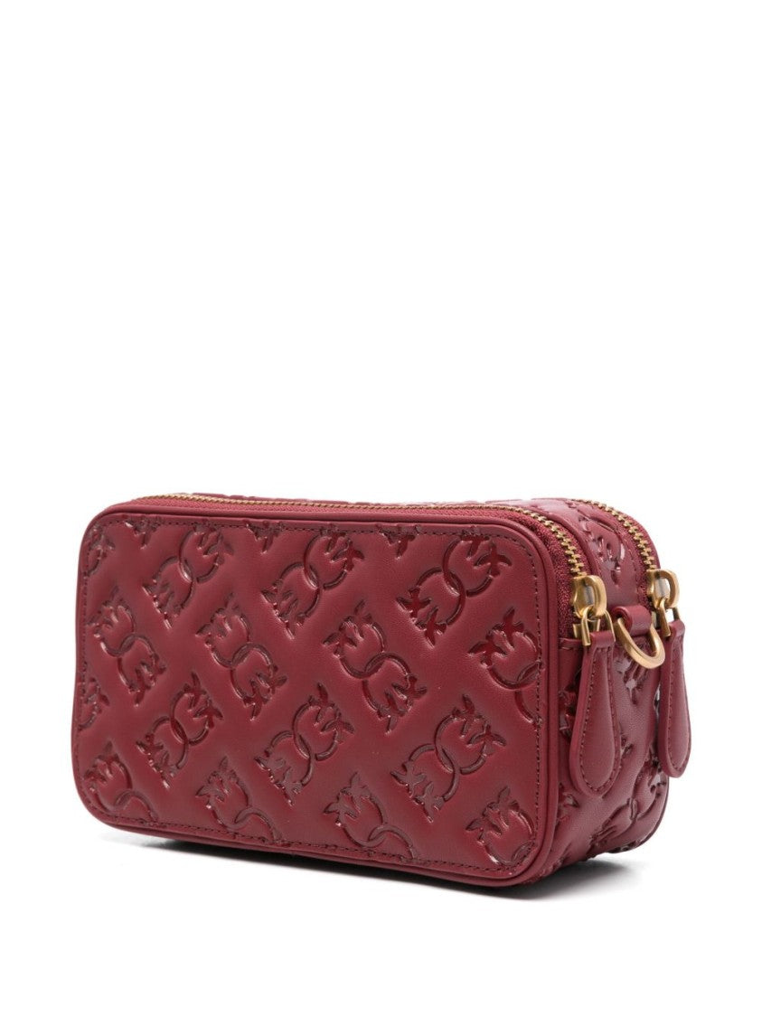 Pinko Compact Textured Blood Red Bag