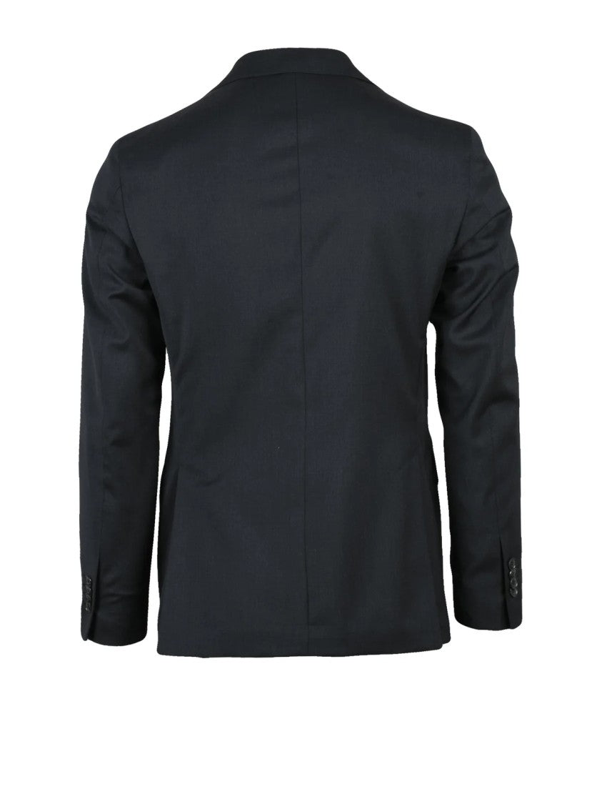 L.B.M. 1911 Black Virgin Wool Rounded Jacket