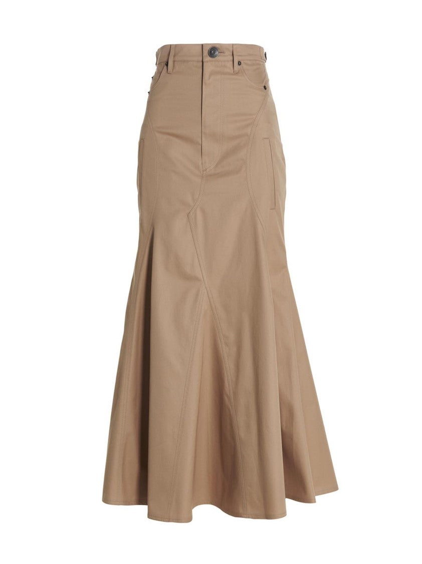 Burberry Button-Closure Maxi Skirt With Flattering Silhouette