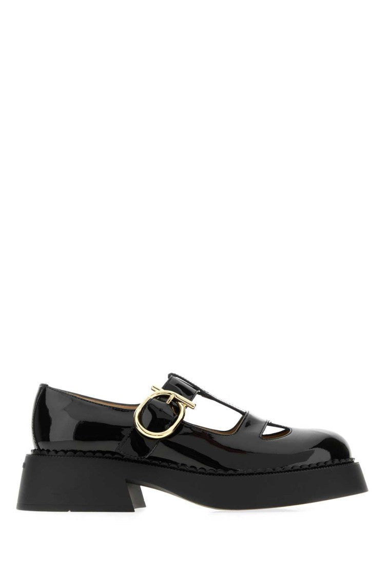 Salvatore Ferragamo Black Leather Zoey Ballerinas