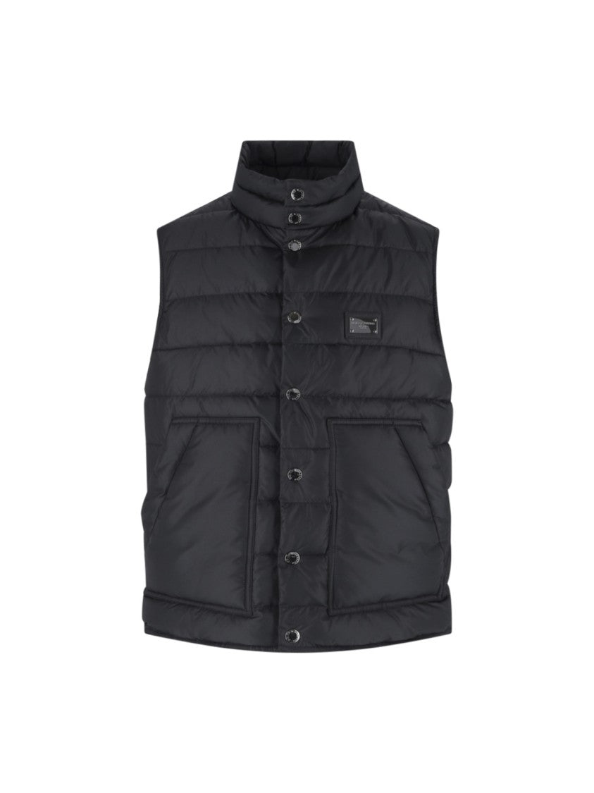 Dolce & Gabbana Padded Quilted Vest With Signature Logo Patch