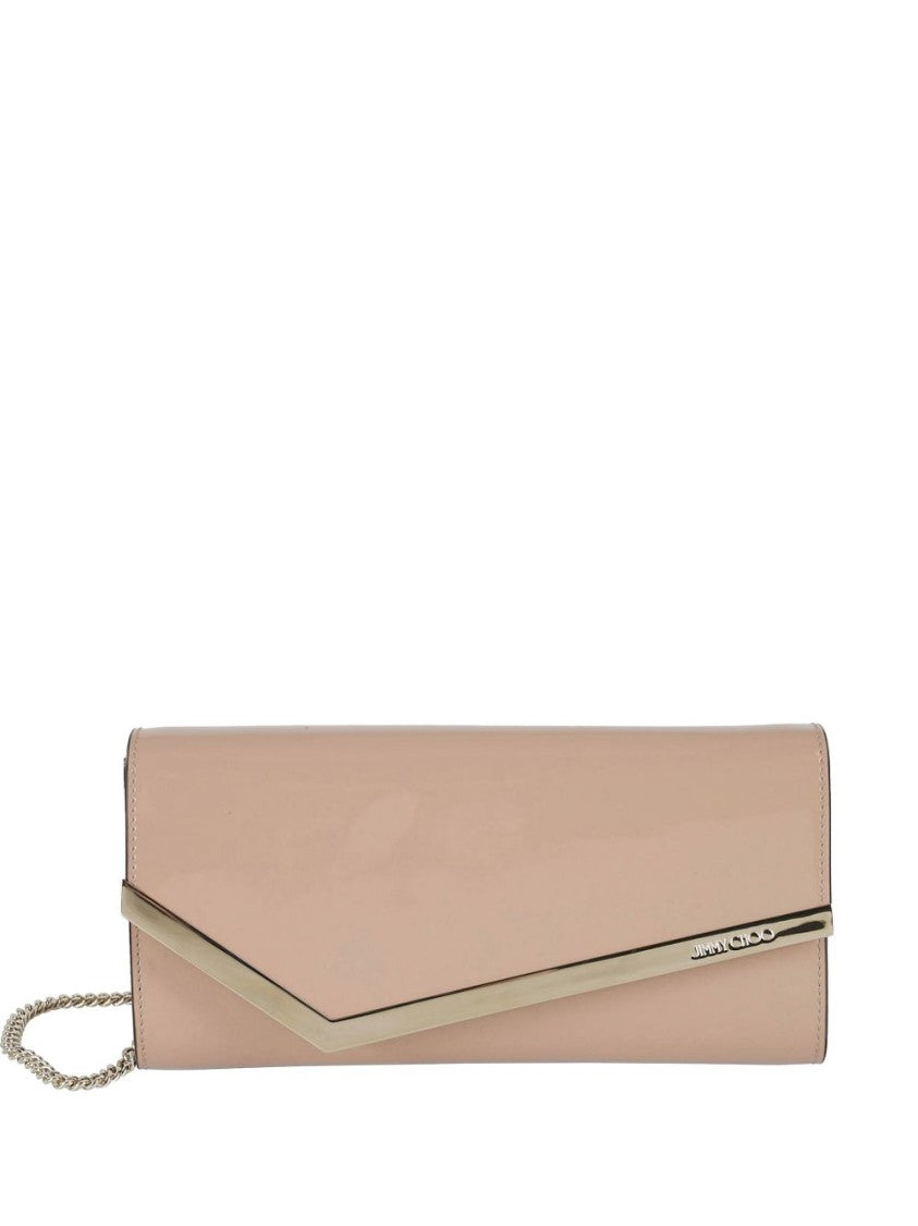 Jimmy Choo Ballet Pink Flap Clutch With Light Gold-Tone Hardware
