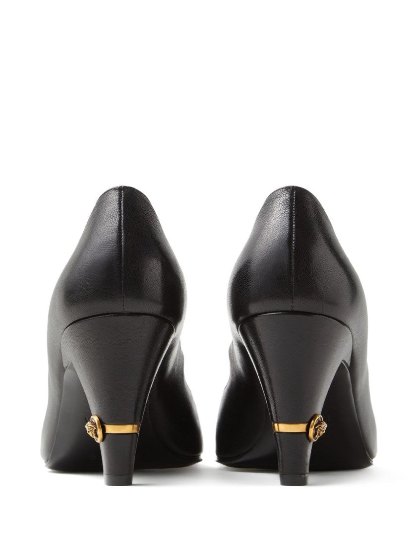 Versace Black Giulietta Leather Medusa Pumps