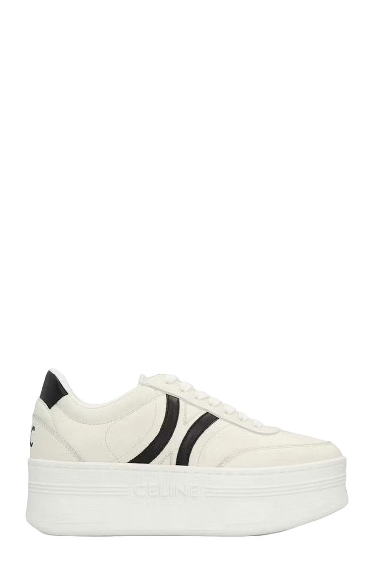 Céline White Calfskin Logo-Stripe Sneaker