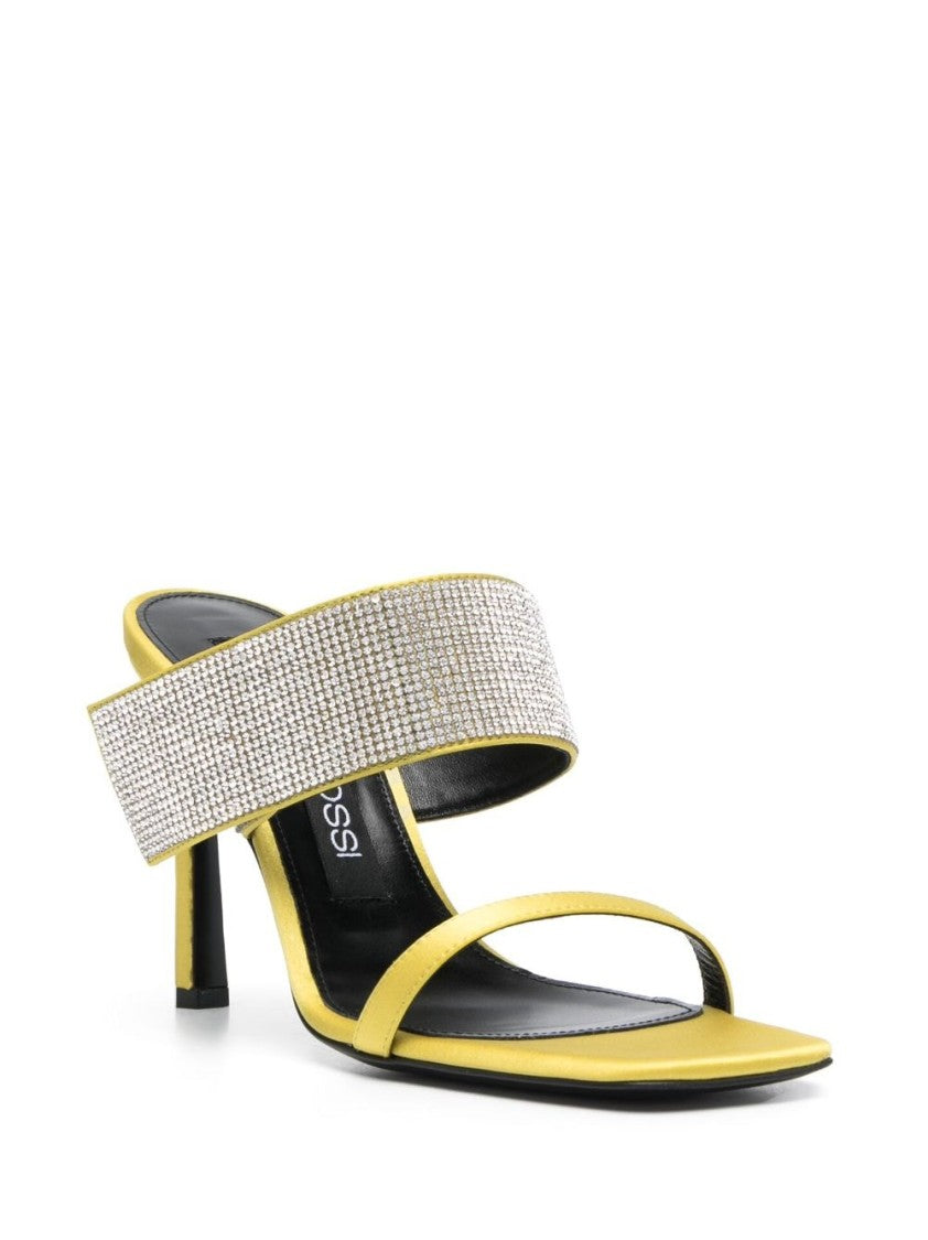 Sergio Rossi Lemon Yellow Satin Mules