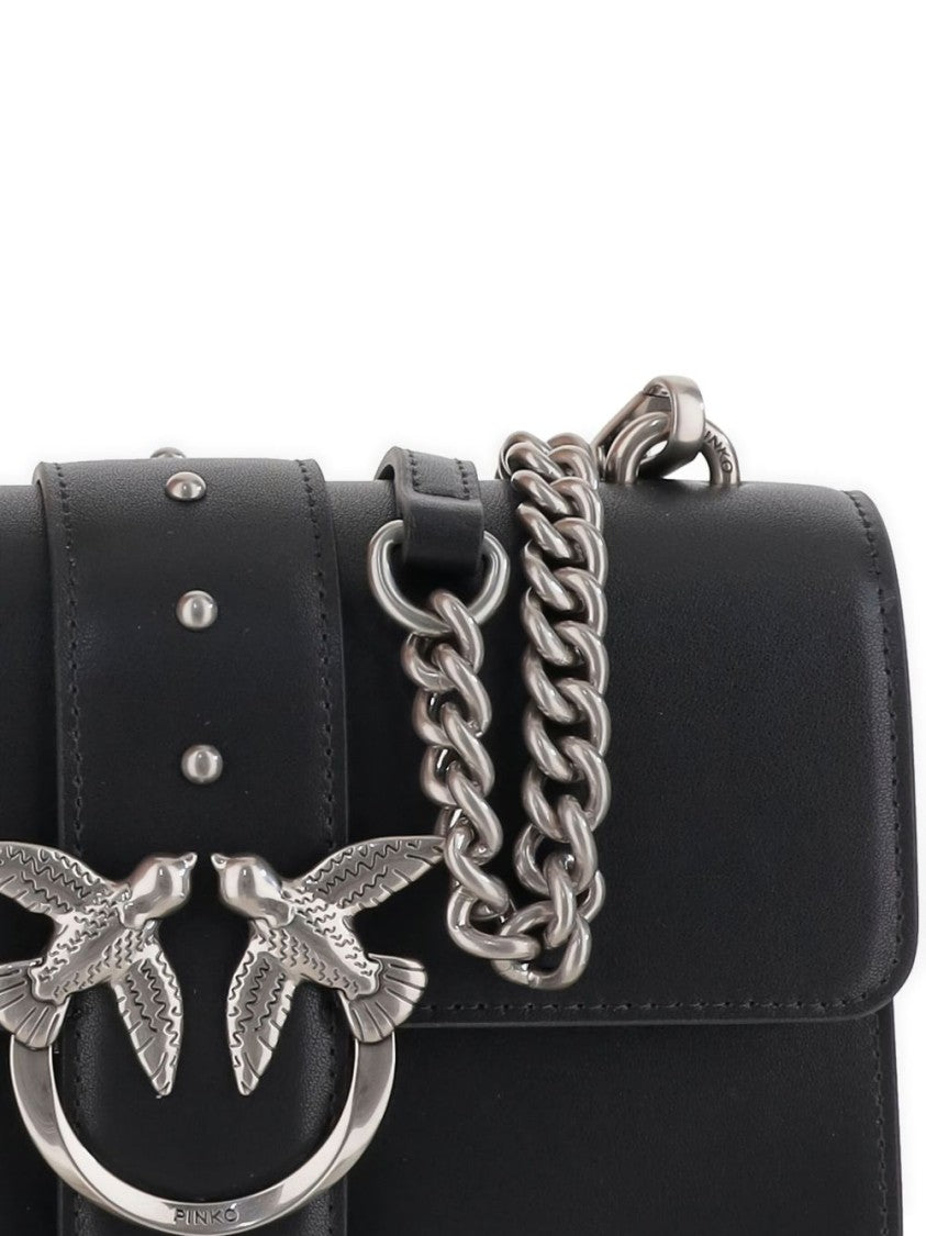 Pinko Rectangular Leather Crossbody Bag