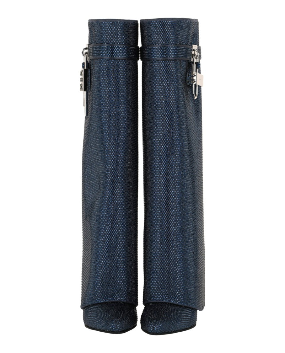 Givenchy Shark Lock Wide Fit Pant Boots In Satin