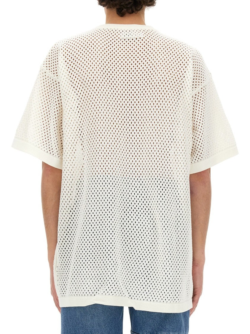 Mm6 By Maison Margiela Signature Logo T-Shirt In Italian Cotton