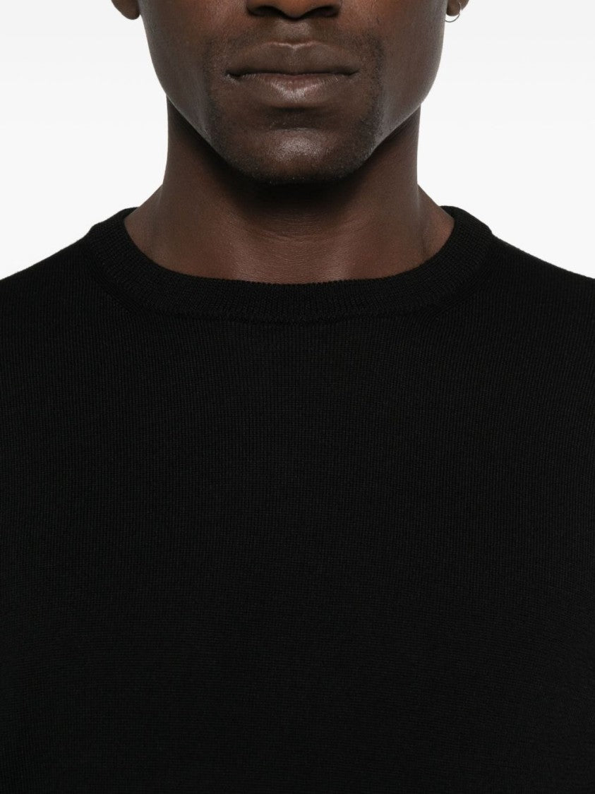 Daniele Fiesoli Merino Wool Crew Neck Sweater With Ribbed Accents