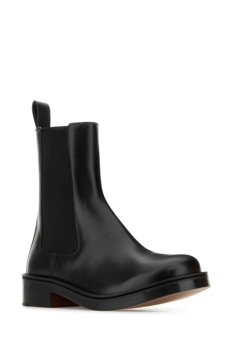 Alexander Mcqueen Black Leather Ankle Boots