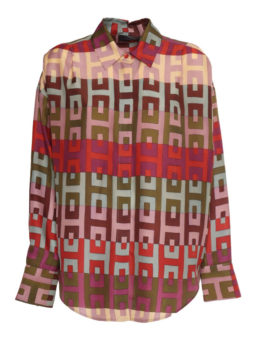 Lorena Antoniazzi Geometric Pattern Silk Shirt