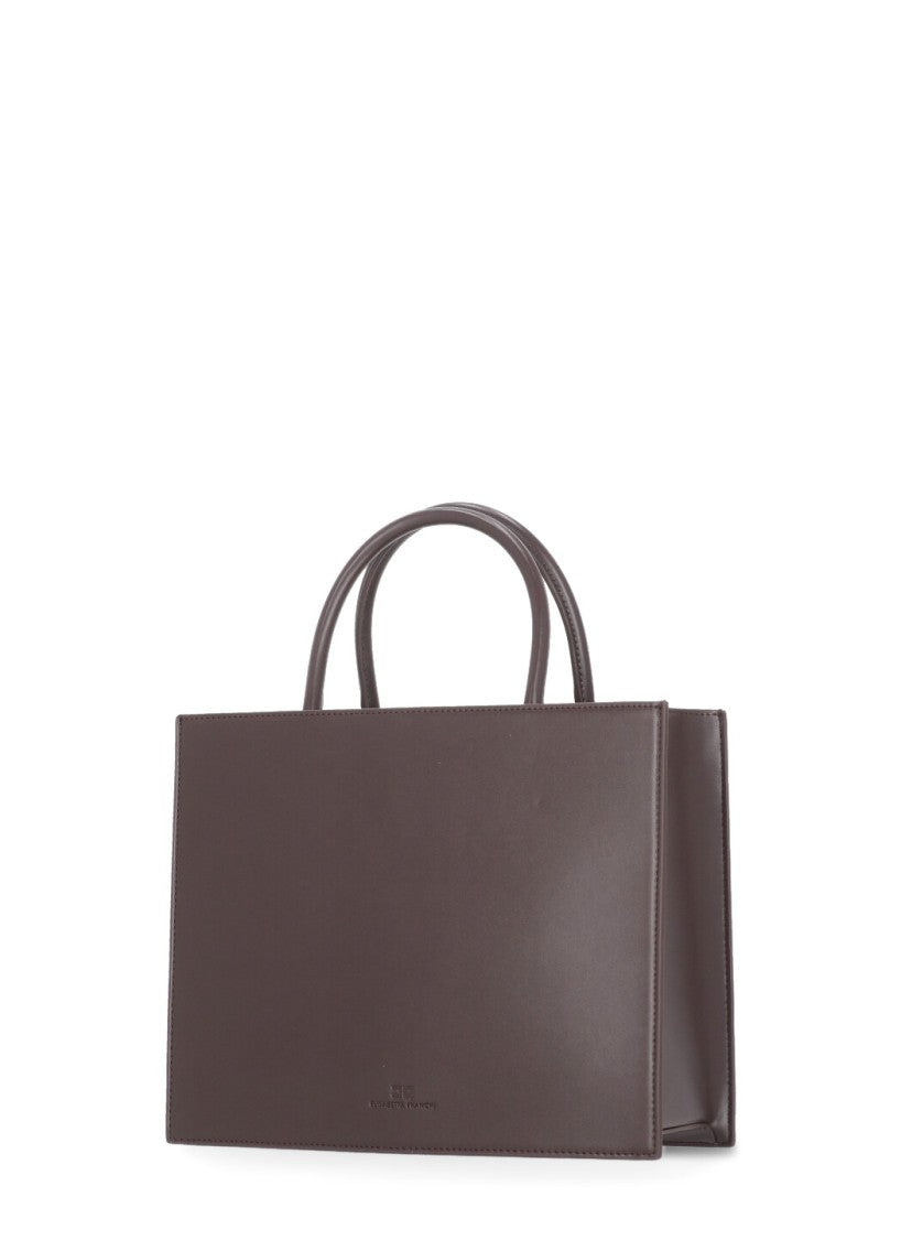 Elisabetta Franchi Bordeaux Structured Shoulder Bag