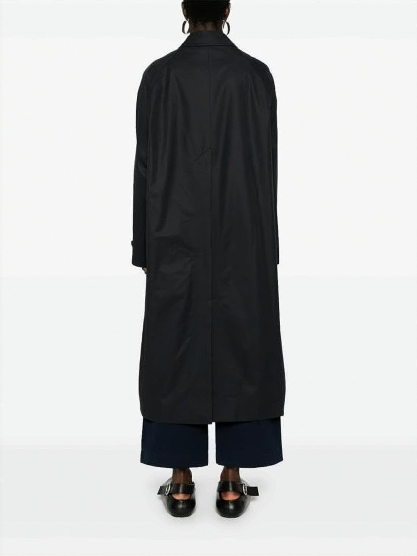 Studio Nicholson Black Coat With Concealed Button Placket