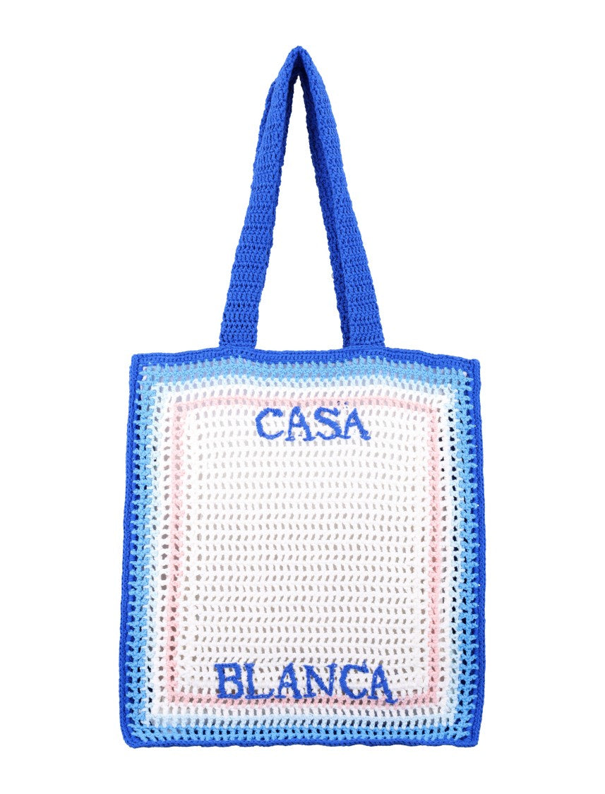 Casablanca Blue Gradient Crochet Tote Bag