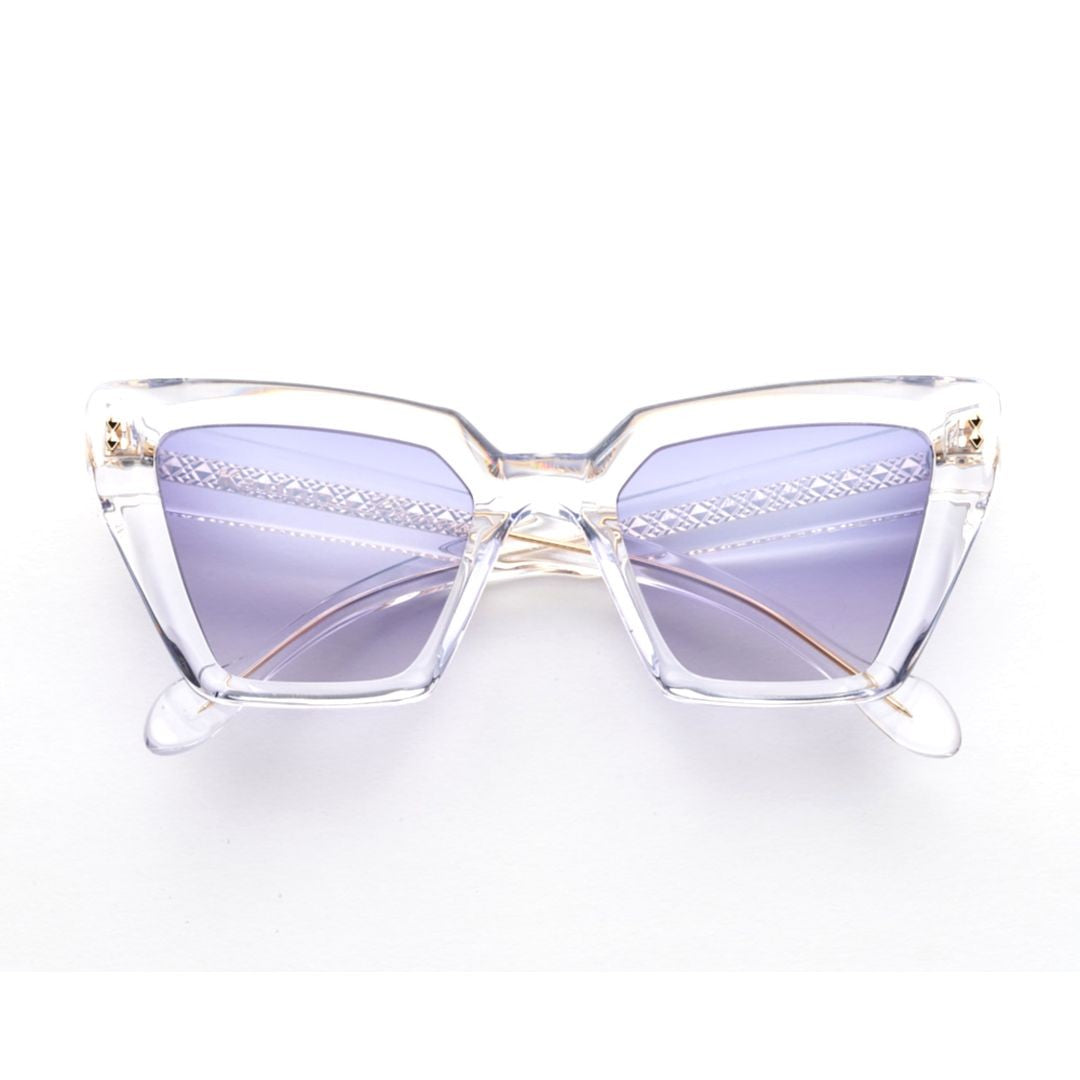 Kador Vanessa Glamour Geometric Cat-Eye Sunglasses With Gold Textured Temples