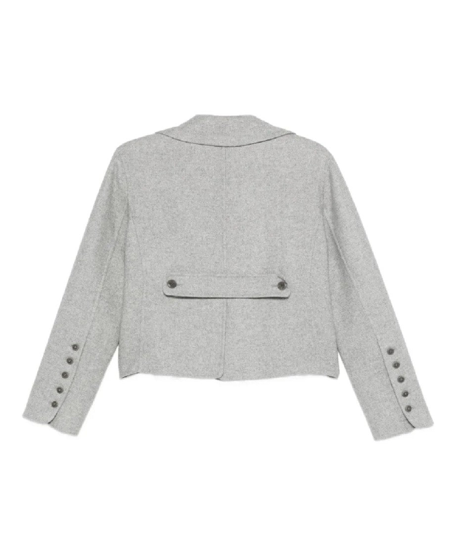 Ermanno Scervino Soft Wool-Polyamide Blend Cropped Double-Breasted Jacket