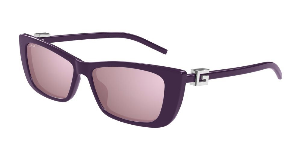 Gucci Violet Glossy Finish Oversized Square Sunglasses
