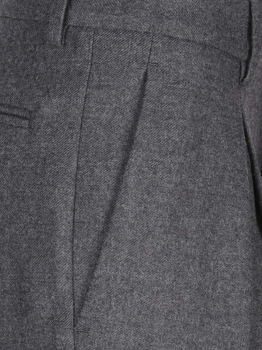 Mm6 By Maison Margiela Tailored Long Wool Trousers With Pleated Front