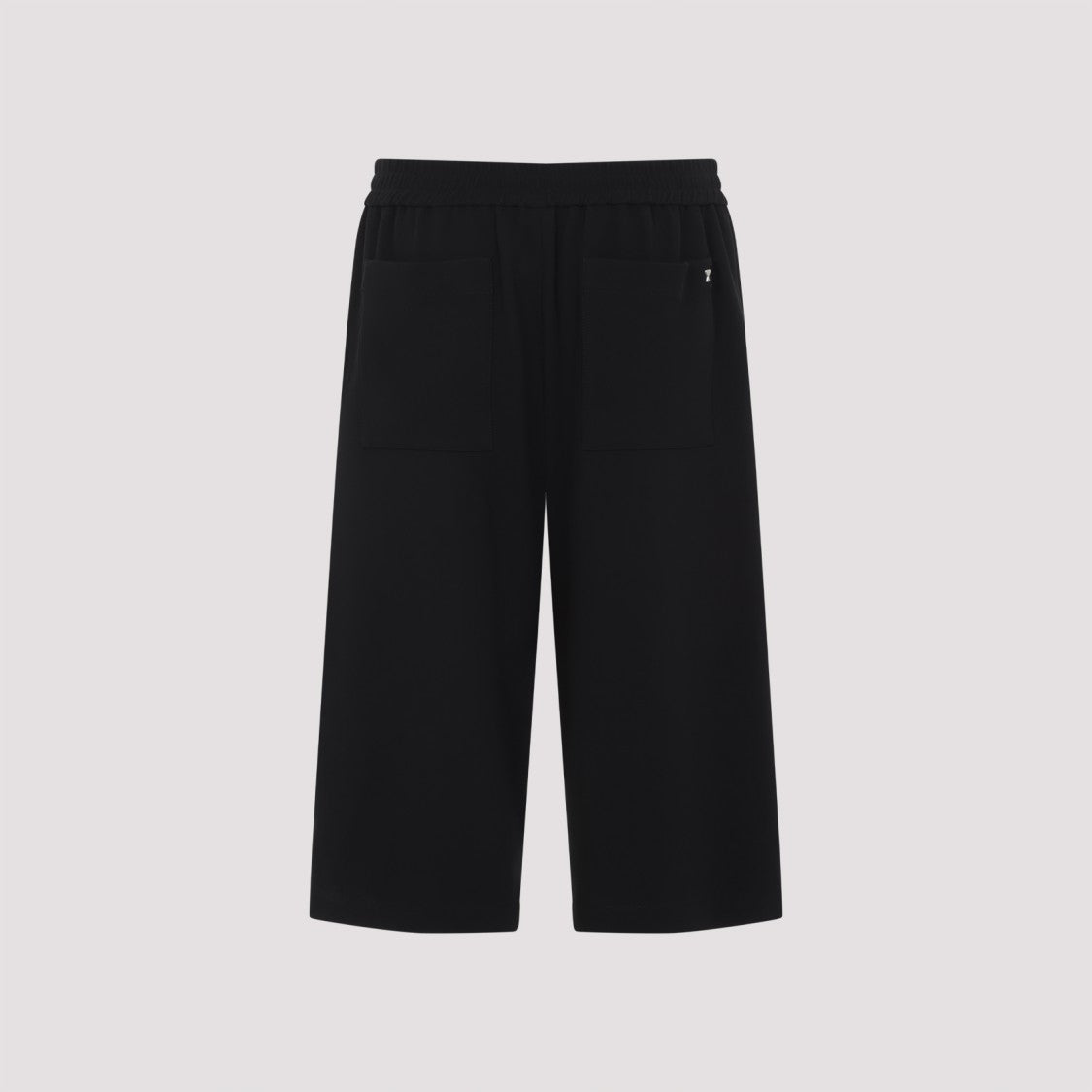 Ami Paris Loose Elasticated Large Black Cotton Bermuda