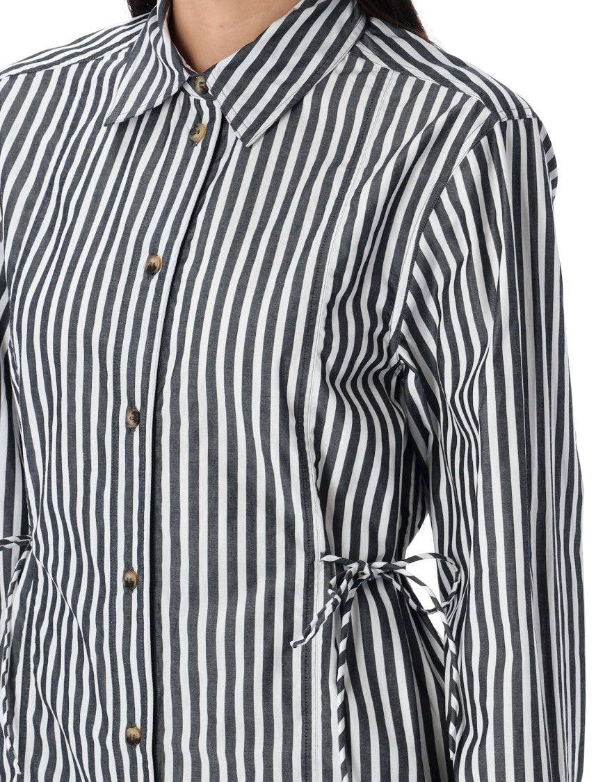 Ganni Stripe Tie String Shirt