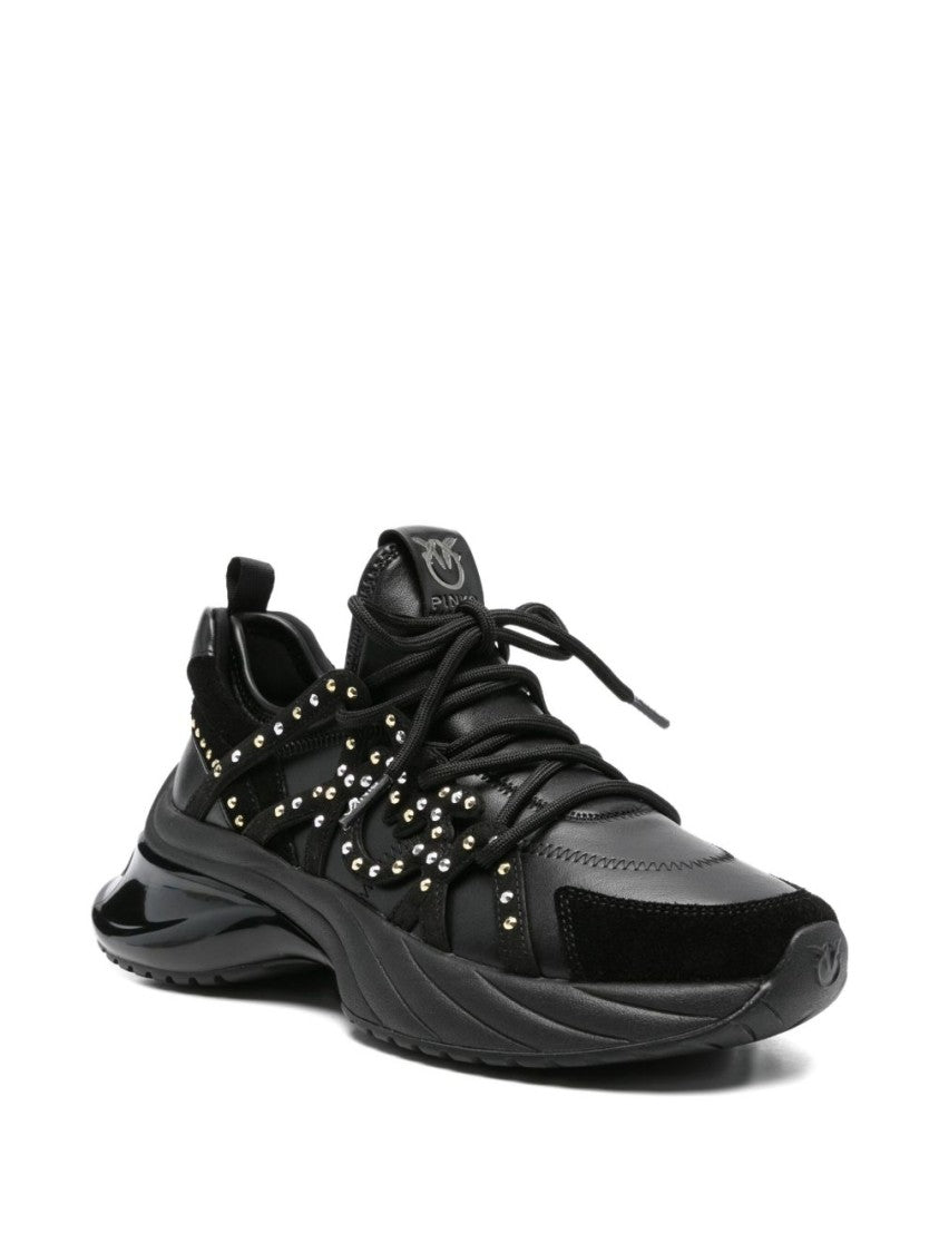 Pinko Black Sneakers With Sculpted Sole