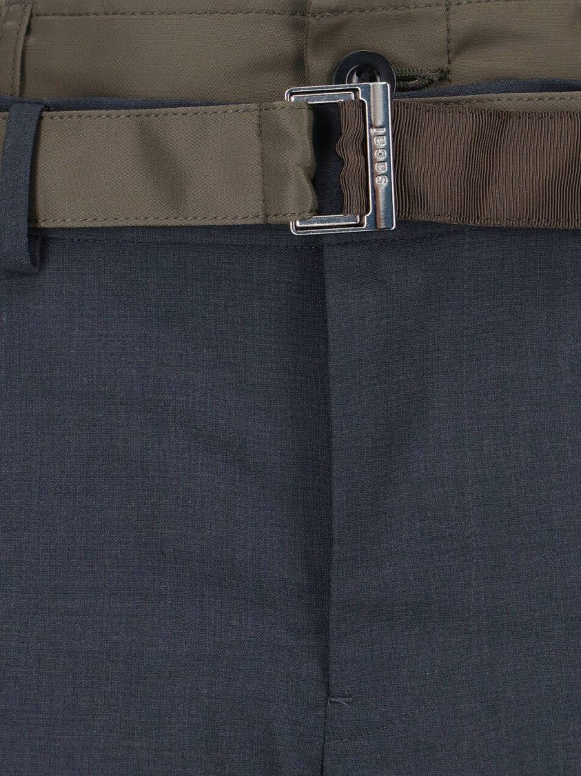 Sacai Tailored Grey Trousers With Straight-Leg Cut And Minimalist Detailing