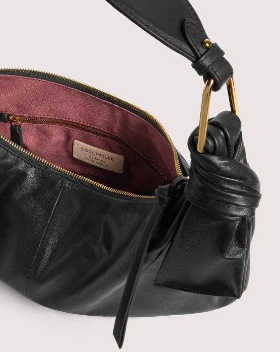 Coccinelle Crescent-Shaped Shoulder Bag With Gold Hardware