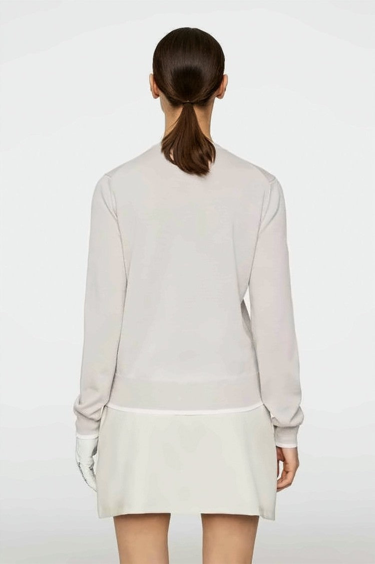 J Lindeberg Fine Knitted Cardigan With Classic Round Neckline