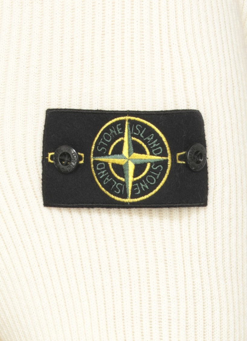 Stone Island Ivory Wool Sweater