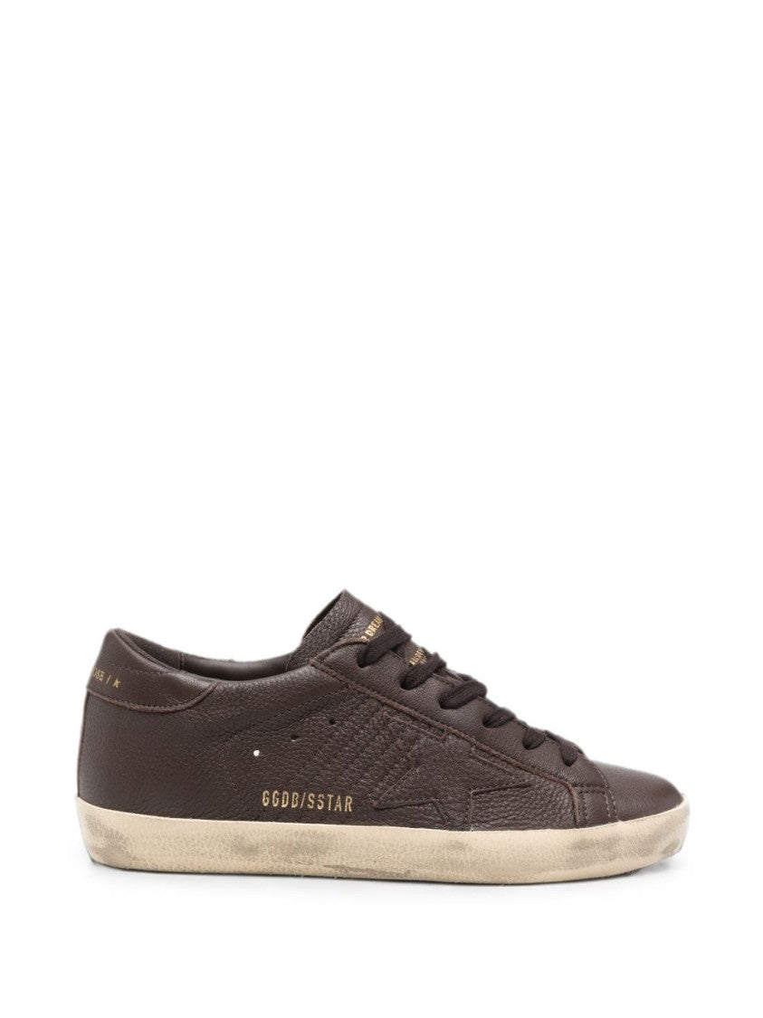 Golden Goose Brown Low-Top Leather Star Detail Sneakers