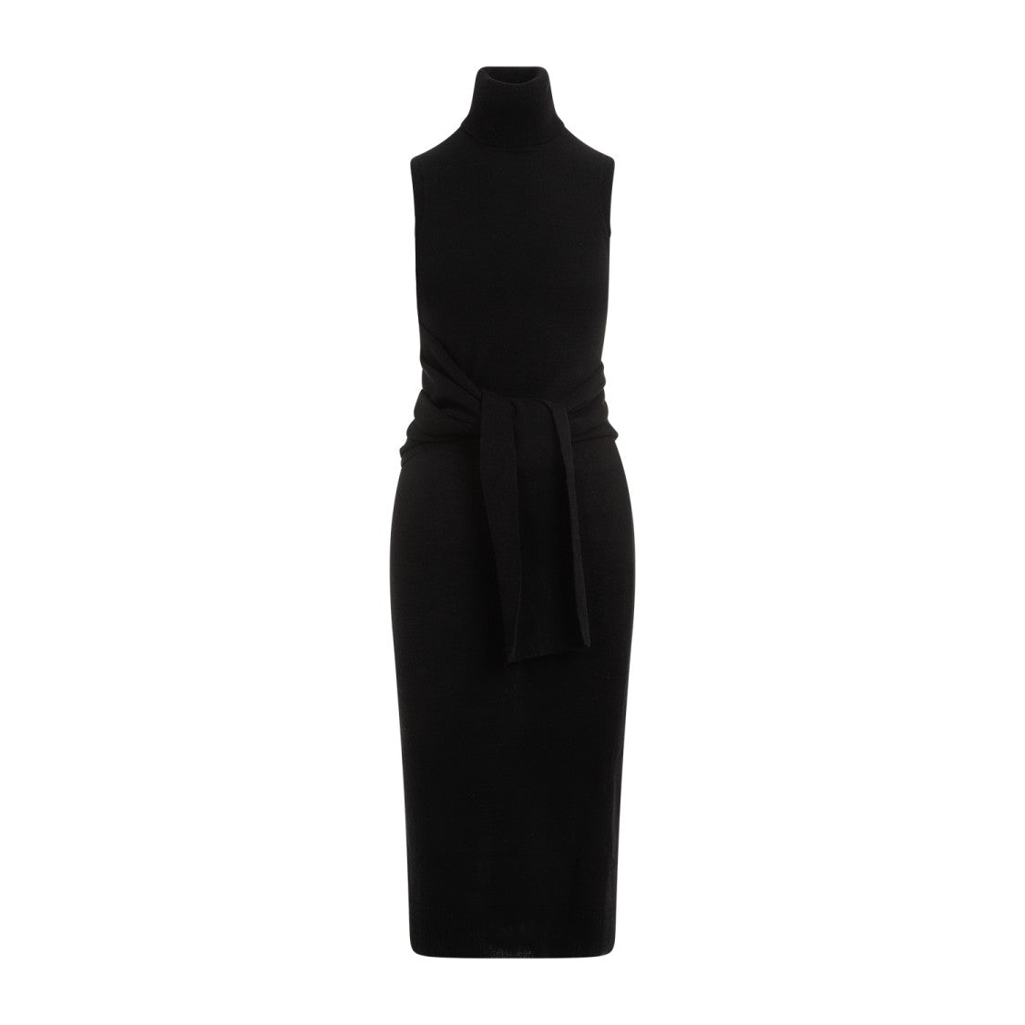 Mm6 By Maison Margiela Black Wool Midi Dress
