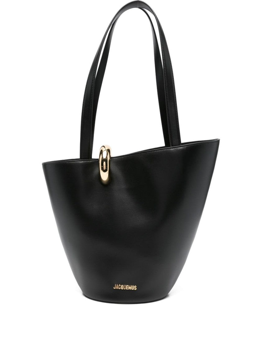 Jacquemus Black Silk And Nylon Gold Hardware Bag