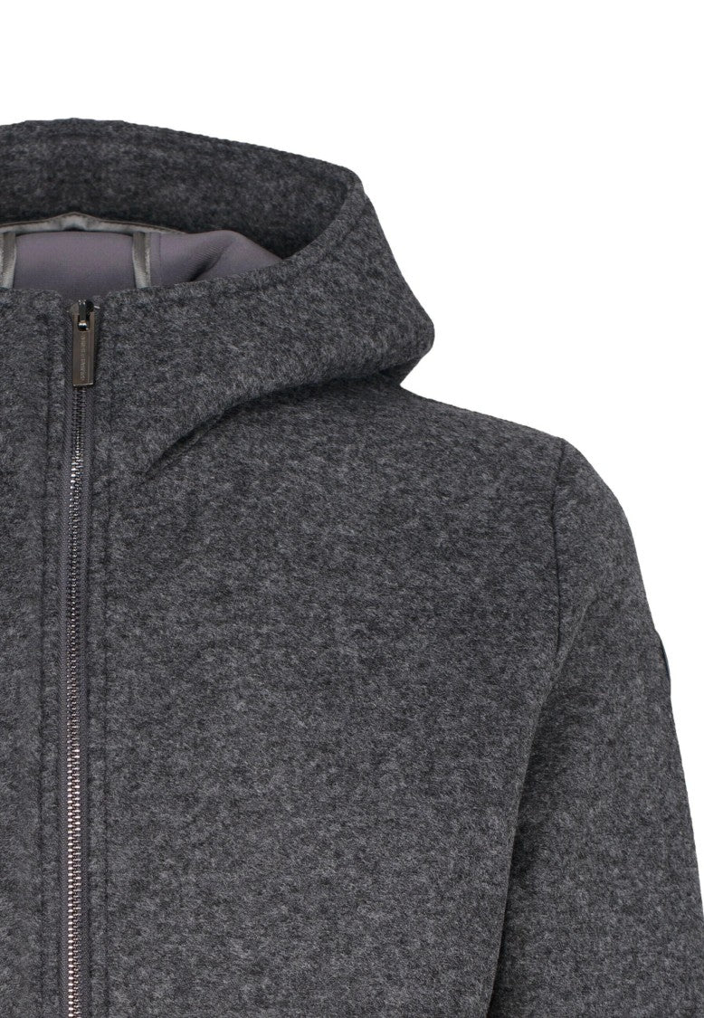 Colmar Dark Grey Textured Hooded Cropped Jacket